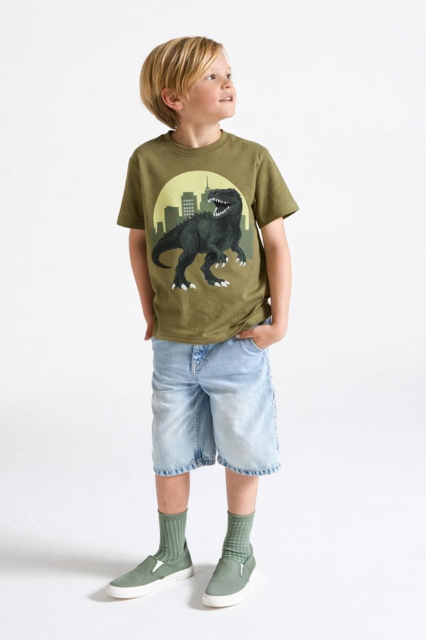 Dino Adventure Boys Premium Cotton T-Shirt