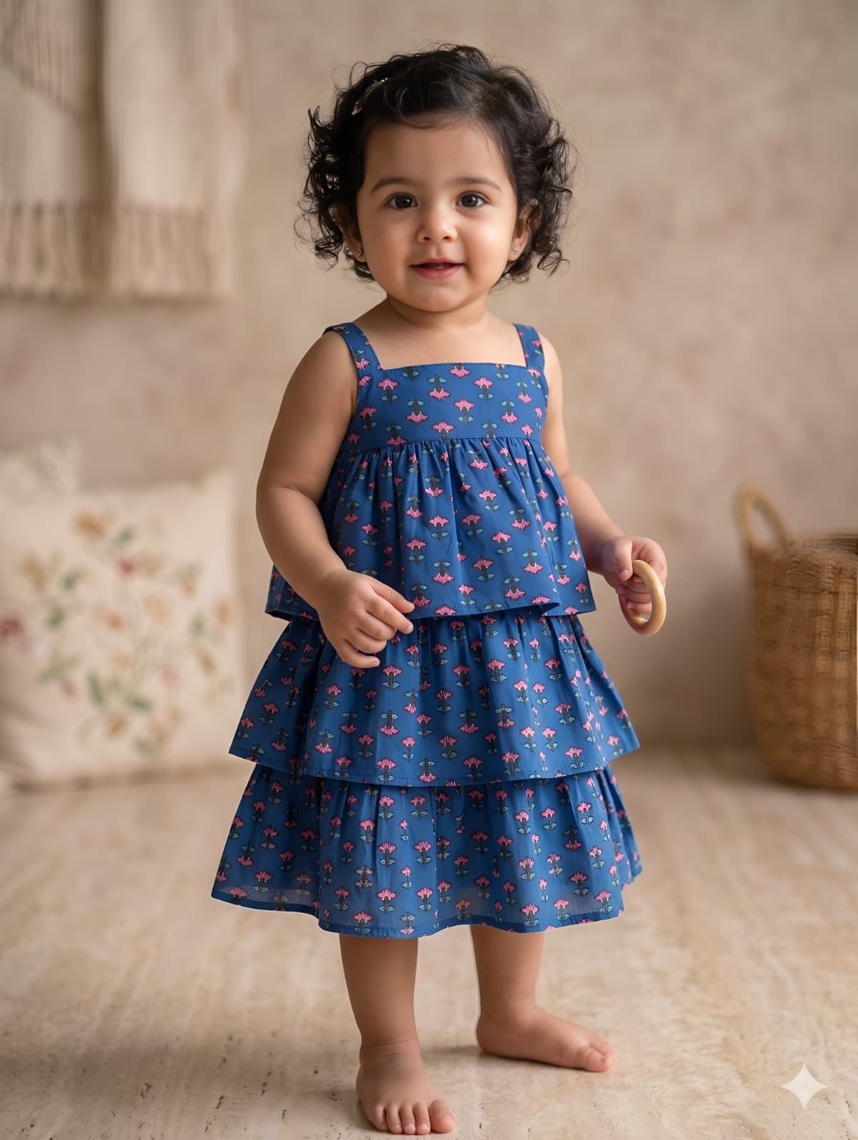 Tiered Floral Dress for Baby Girls
