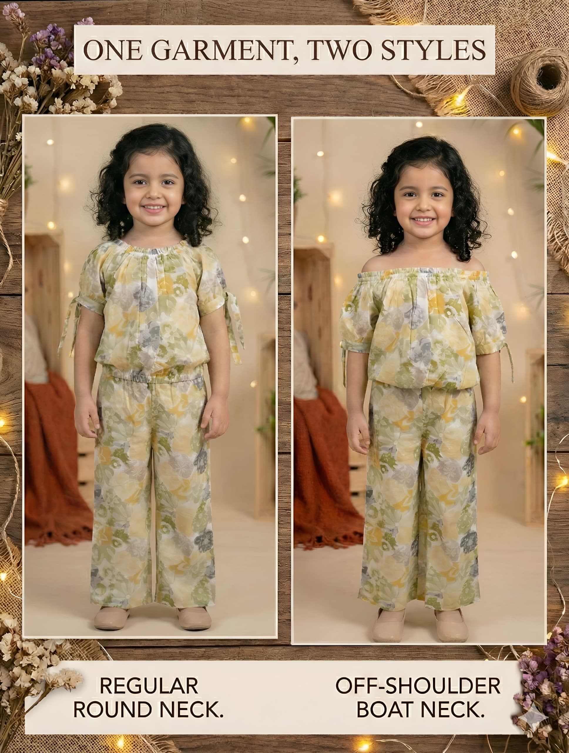 Girls Floral Co-ord Set β Two Looks in One