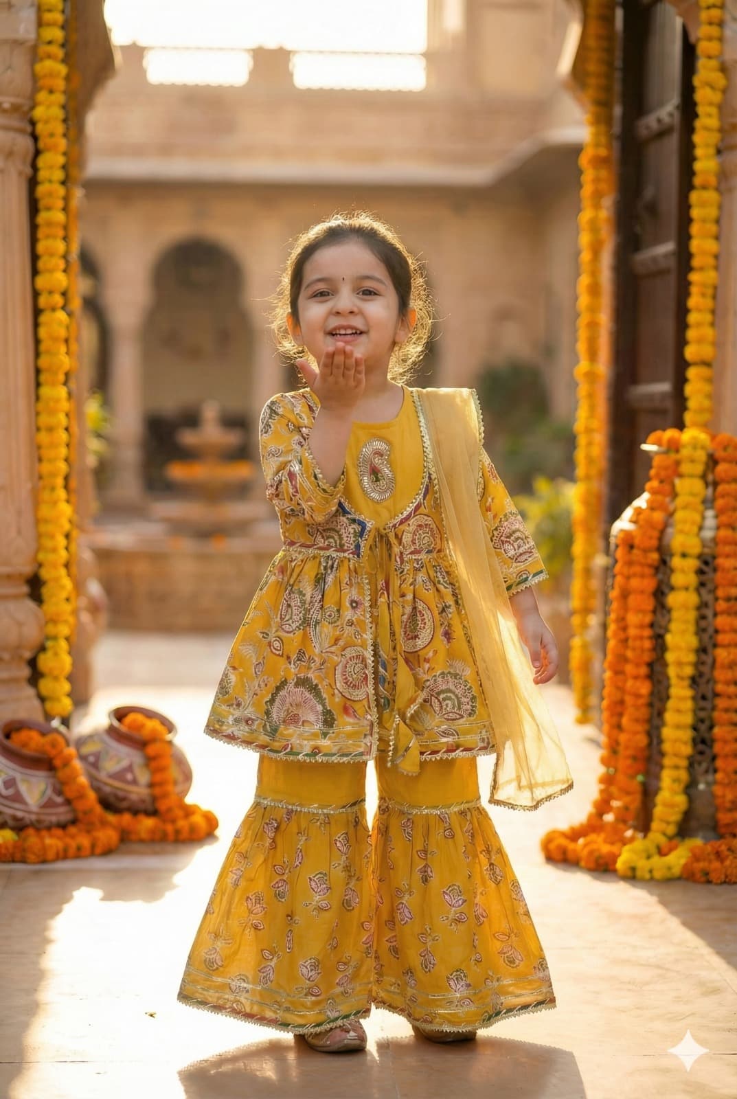 Sunshine Bloom Festive Sharara Set
