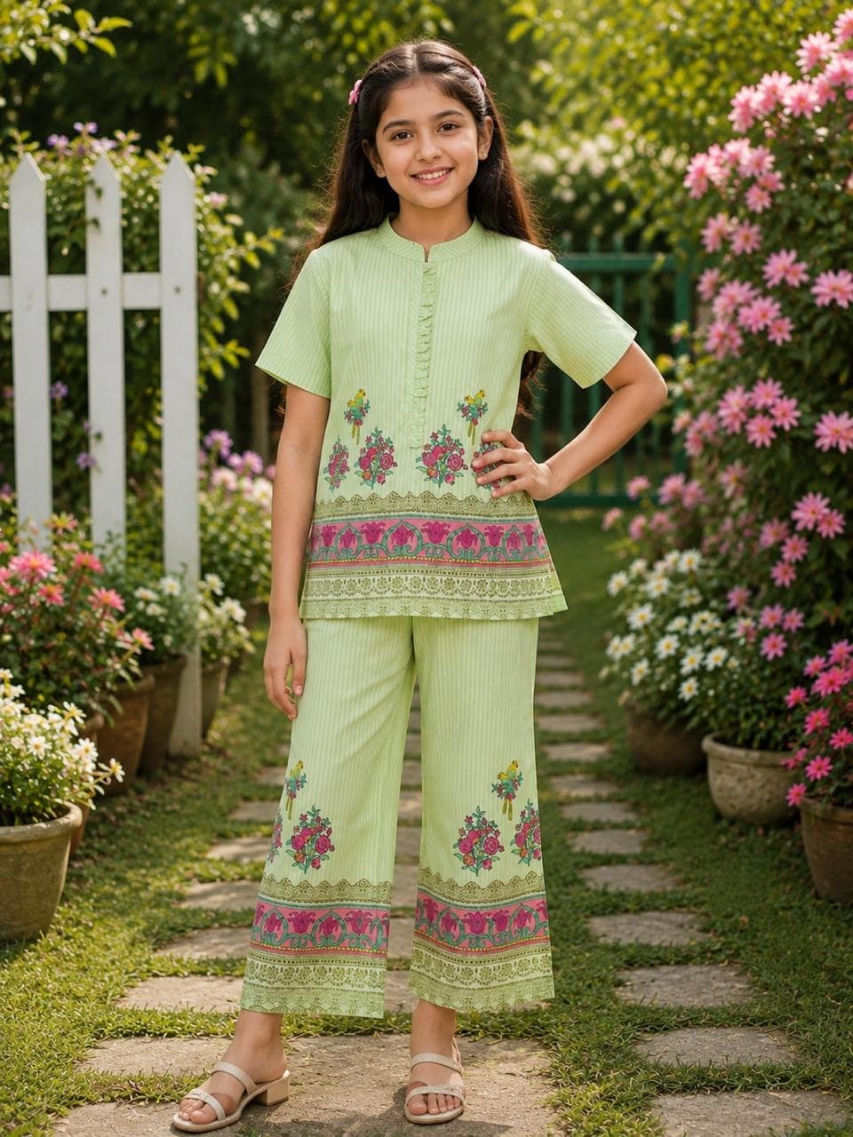 Pistachio Green Floral Printed Co-ord Set