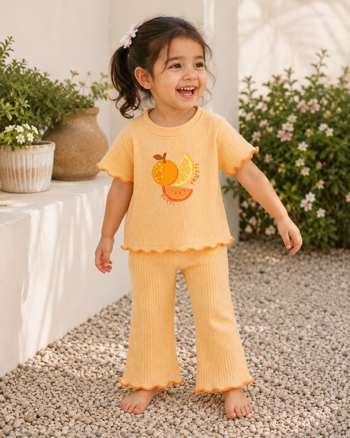Girls Ribbed Lounge Co-ord Set with sequins detailing– Cute, Comfy & Playful